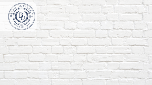 Zoom background featuring Bryan University Resource Center logo on a white brick wall, ideal for virtual meetings and presentations.