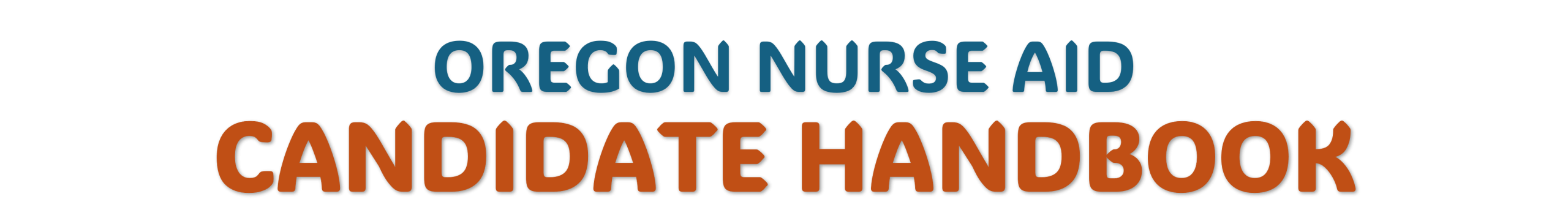 Oregon Nurse Aid Candidate Handbook title text.