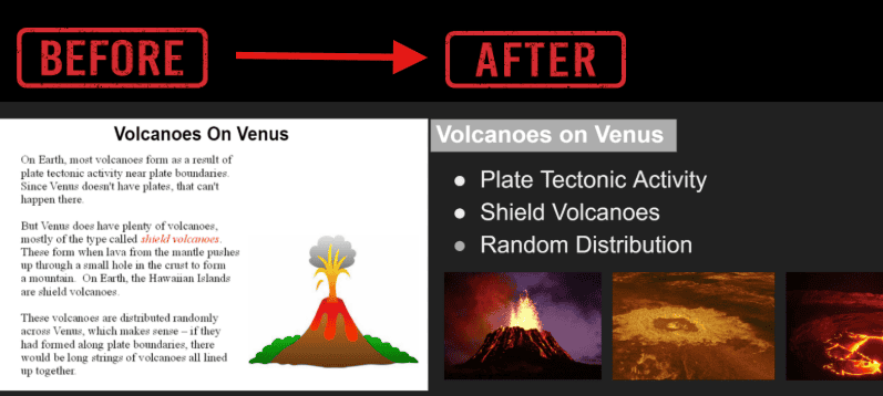 Illustration of volcanoes on Venus showing plate tectonic activity, shield volcanoes, and random distribution, highlighting geological features of Venus.