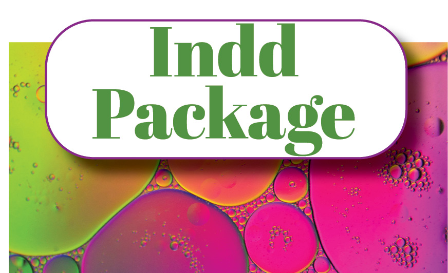 Image of InDesign package options available at BU Resource Center, showcasing various design templates and resources for students and professionals.