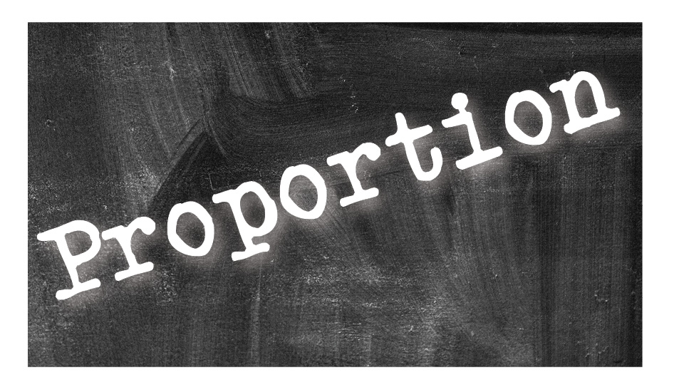 Educational chalkboard with the word "Proportion" written in white chalk, representing learning resources at Bryan University’s BU Resource Center.
