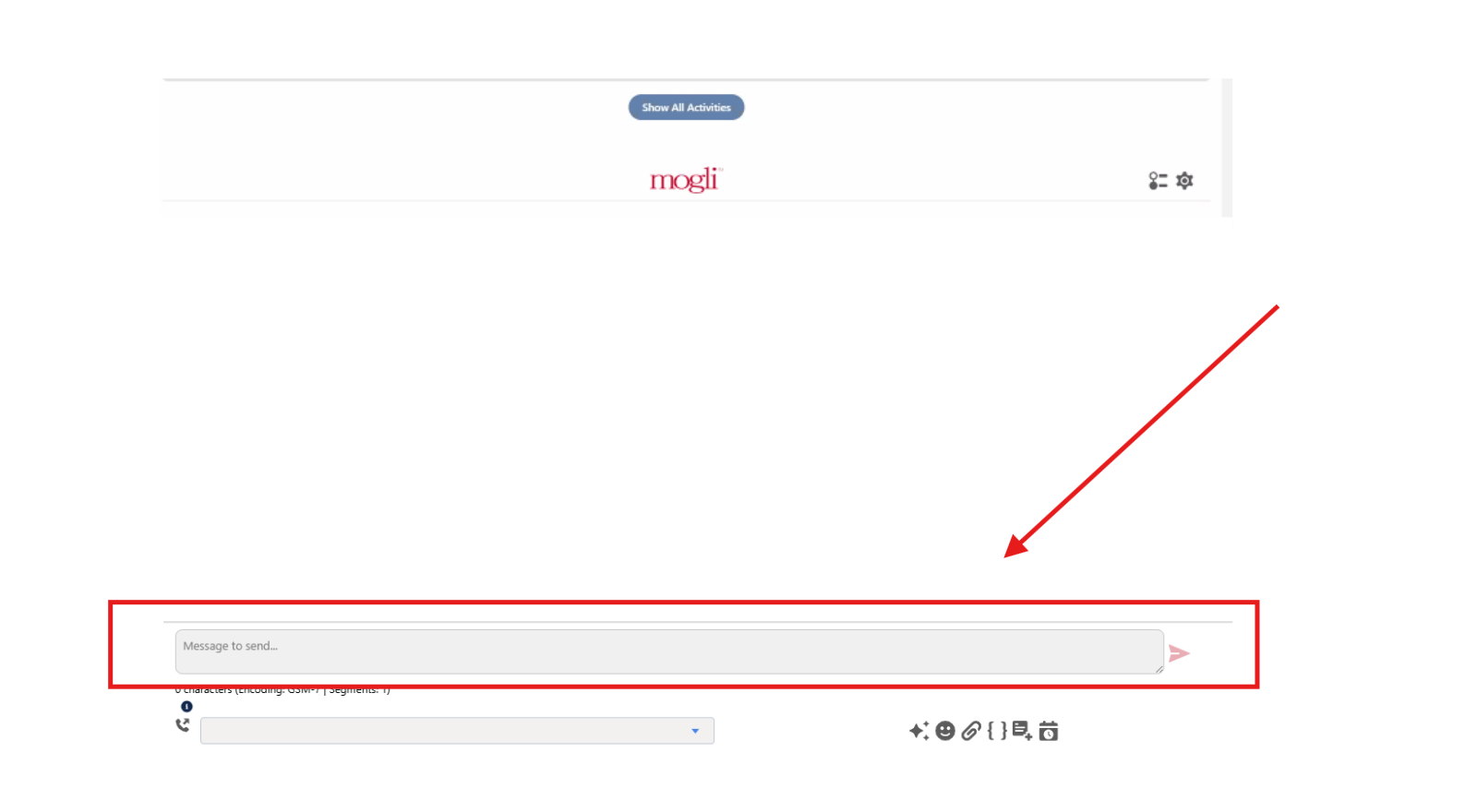 A red arrow points to a search input field labeled Search in store inside a red rectangular box.